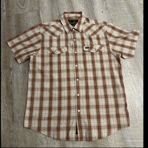 Howler Bros Shirt Mens Small Plaid Pearl Snap Western Short Sleeve